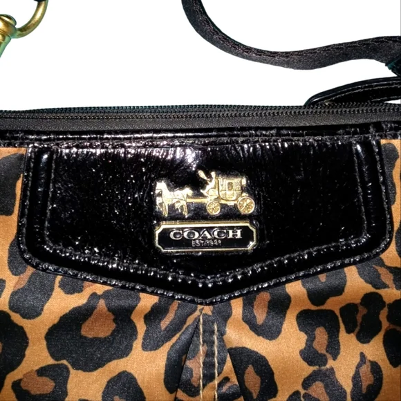 COACH Bag, Ocelot print on sateen finish. Cross body. Y2K. Very Good Cond. - Picture 3 of 9